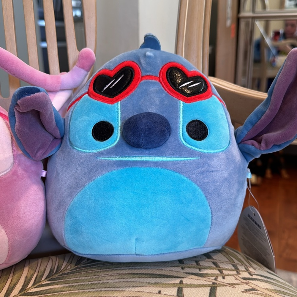 *NEW* DISNEY SQUISHMALLOW PINK ANGEL & BLUE STITCH PLUSH SET - Picture 4 of 9